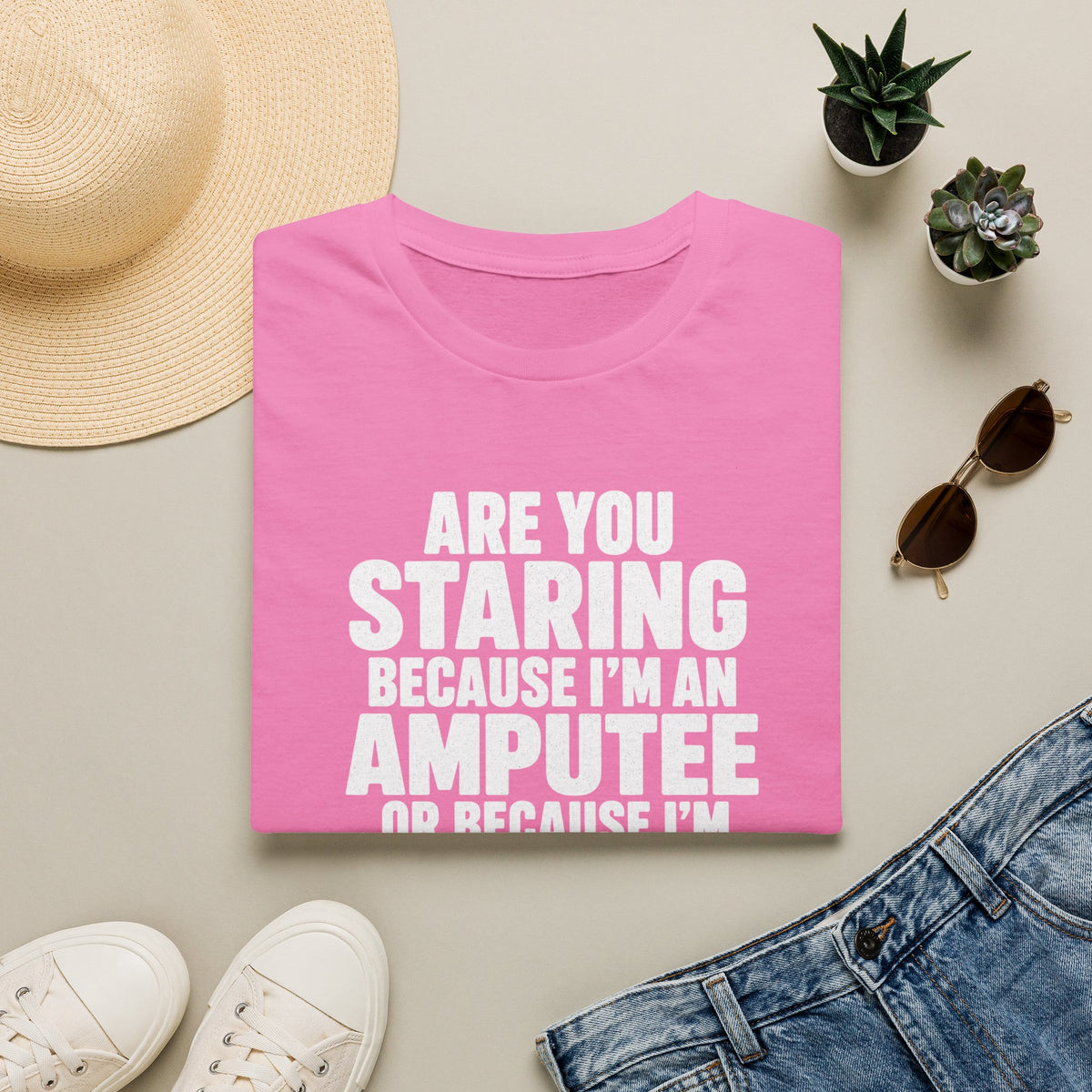 Are you staring because I'm an amputee or because I'm sexy