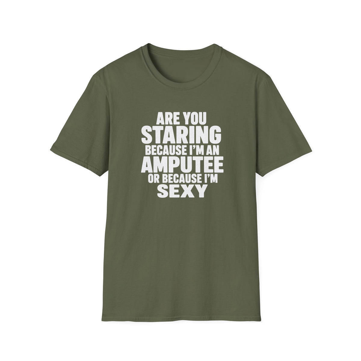 Are you staring because I'm an amputee or because I'm sexy